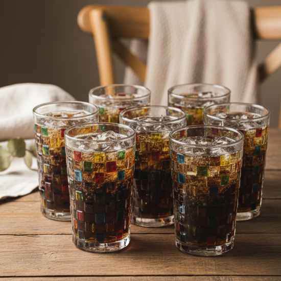 Glass Cups Set 6 Pcs